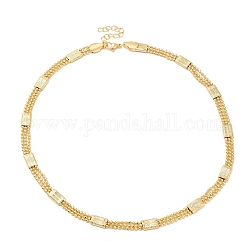Halskette mit rechteckigen Gliedern aus vergoldetem Messing mit Kugelketten für Damen, Bleifrei und cadmium frei, echtes 18k vergoldet, 18.31 Zoll (46.5 cm)