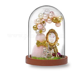 Décorations de cloches miniatures bricolage, pour les accessoires de maison de poupée faisant semblant de décorations d'accessoires, motif de ballon, 26x45mm