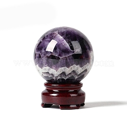 Adorno de esfera de amatista natural, Decoraciones de exhibición de bolas curativas de cristal con base, para la decoración casera, 50mm