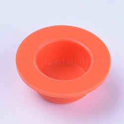 プラスチックエンドキャップ  接着剤塗布工業用シリンジバレルエンドカバー  オレンジ  15~23x9mm