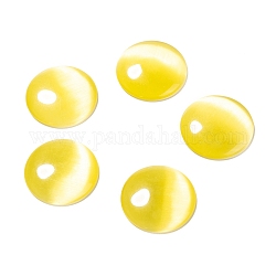 Katzenauge Glas Cabochons, halbrund / Dome, Gelb, ca. 25 mm Durchmesser, 5 mm dick