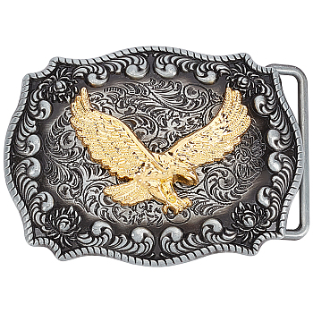 GORGECRAFT Vintage Belt Buckles for Men Simple Heavy Duty Alloy Reversible Replacement Western Cowboy Belt Buckle with Hawk Pattern Design for Man and Women All Belts AJEW-WH0034-55