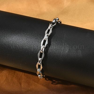 Браслеты из нержавеющей стали 304 с цепочками для мужчин и женщин BJEW-D042-26P-1