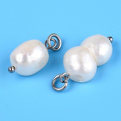 Подвески из натурального барочного жемчуга кеши и культивированного пресноводного жемчуга&nbsp;LS-PEAR-Q013-01C-1