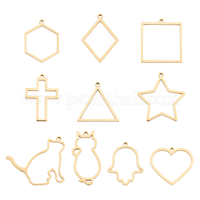 Shop UNICRAFTALE 10pcs 8 Styles Open Bezels for Resin Gold-plated