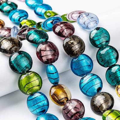 Silver foil glass beads shop