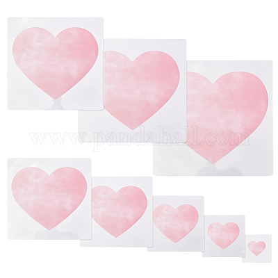 Shop GORGECRAFT 16Pcs 8 Sizes Heart Painting Stencils Set ...