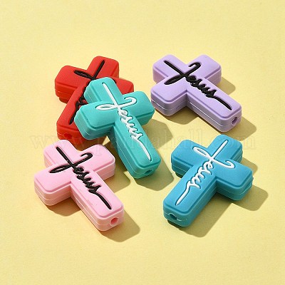 5шт 5 цвета силиконовые бусины SIL-FS0001-06A-1