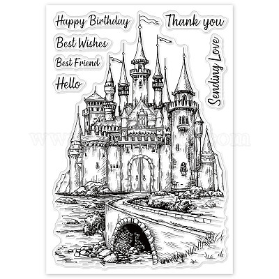 GLOBLELAND Happy Birthday Silicone Clear Stamps Thank You Transparent Stamps  for Birthday Valentine's Day Cards Making DIY Scrapbooking Photo Album  Decoration Paper Craft 