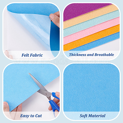 Shop BENECREAT 12 Pcs Colors Adhesive Backed Felt Fabric Sheets