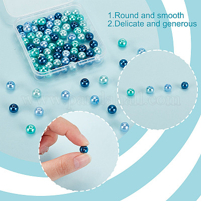 100 шт. перламутровые стеклянные бусины Ocean Mix HY-HY0001-04A-1