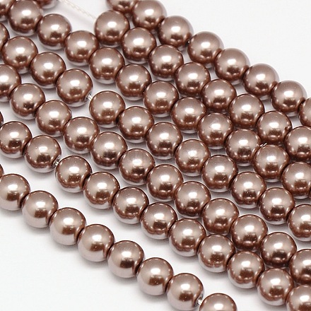 Eco-Friendly Dyed Glass Pearl Round Bead Strands X-HY-A002-10mm-RB111-1
