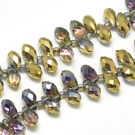 Electroplate Glass Beads Strands EGLA-S142-8x17mm-02-1