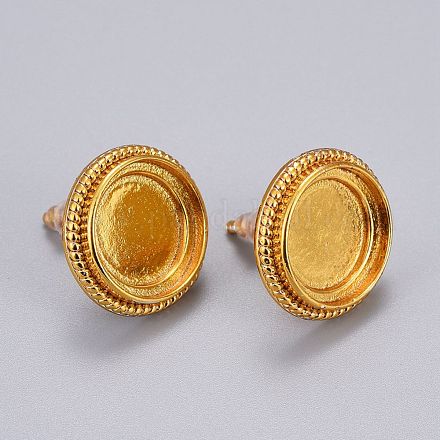 Brass Stud Earring Findings EJEW-K083-11G-1
