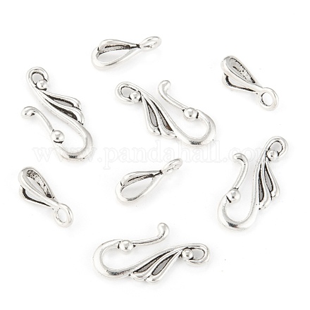 Tibetan Style Antique Silver Wing Hook and Eye Clasps X-LF1157Y-1