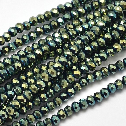 Trefoli sfaccettati con perle di vetro placcato placcato X-EGLA-J134-3x2mm-FP01-1