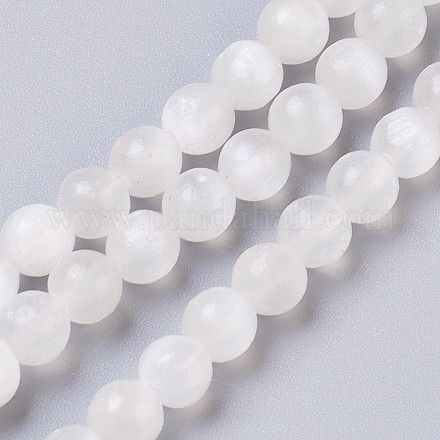 Brins de perles de sélénite naturelles G-I203-C-6mm-1