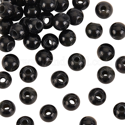 OLYCRAFT 36pcs 8mm Natural Black Obsidian Beads Round Loose Beads Smooth Obsidian Gemstone Beads Natural Obsidian Stone Spacer Beads for Necklaces Bracelets Earrings Jewelry Making - 2.5mm Hole G-OC0003-84-1