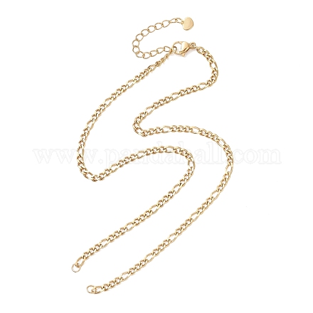 Изготовление ожерелья из цепочки Фигаро толщиной 3 мм из нержавеющей стали 304 AJEW-JB01465-01-1