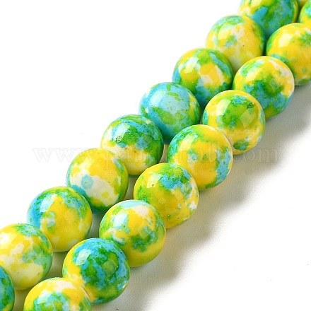 Brins de perles synthétiques teintes en turquoise G-E594-24B-1