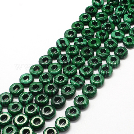 Donut Dyed Synthetical Malachite Bead Strands G-Q443-09-1