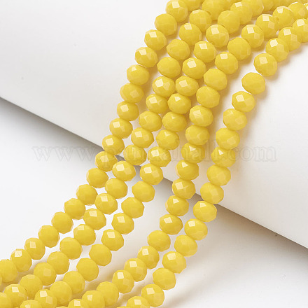 Chapelets de perles en verre opaque de couleur unie EGLA-A034-P6mm-D04-1