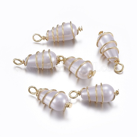 Pendenti di perle imitazione plastica abs KK-T039-24G-1