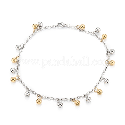 Vacuum Plating 304 Stainless Steel Charm Anklets STAS-A052-21-1