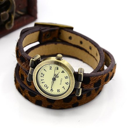Fashionable Leather Watch Bracelets WACH-J005-01-1