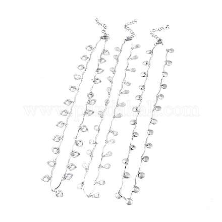 304 aus rostfreiem Stahl Halsketten NJEW-K119-32P-1