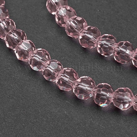 Faceted(32 Facets) Round Glass Beads Strands X-EGLA-J042-4mm-19-1