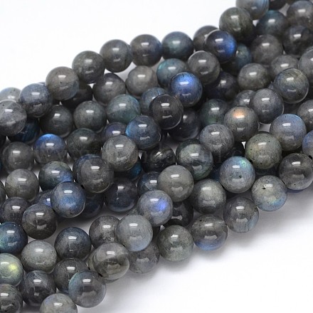 Chapelets de perles rondes en labradorite naturelle G-O087-05-12mm-1