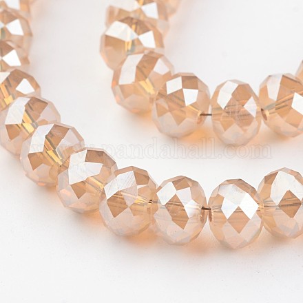 Chapelets de perles en verre électroplaqué EGLA-P018-8mm-FR-A08-1