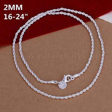 Popular Silver Color Plated Brass Snake Chain Necklaces For Men NJEW-BB12746-16-1