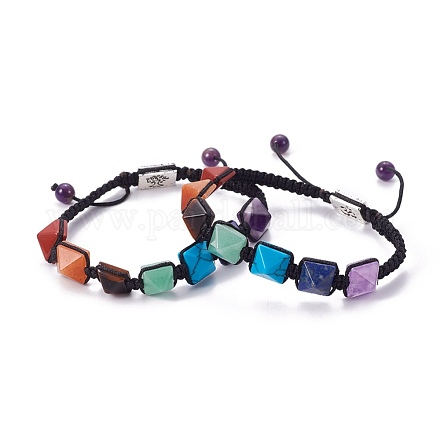Natural/Synthetic Gemstone Braided Bead Bracelets BJEW-I273-C01-1