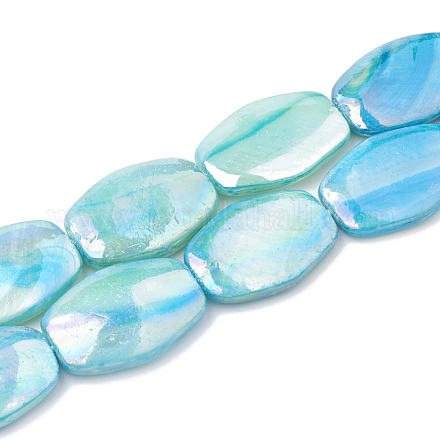 Brins de perles de coquille d'eau douce de couleur ab SHEL-T009-04B-1