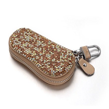 Shining Rectangle PU Leather Key Cases AJEW-M016-01-1