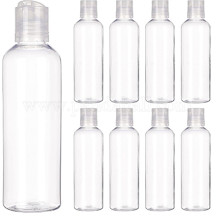 BENECREAT 8 pack 200ml(6.7 OZ) Empty PET Plastic Portable travel Bottle with disc cap for Shampoo MRMJ-BC0001-37-1