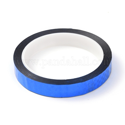 レーザー輝くペットプラスチックスクラップブックの装飾的なマスキングテープ  ドジャーブルー  0.59インチ（15mm）  50 m /ロール AJEW-H122-B06-1