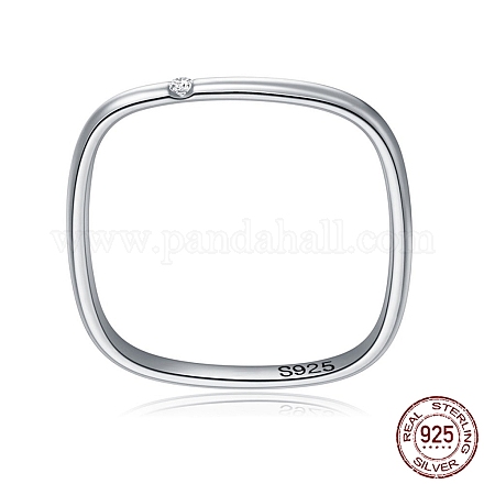 925 квадратное кольцо из серебра с родиевым покрытием RJEW-BB72283-A-9-1