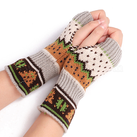 Acrylic Fiber Yarn Knitting Fingerless Gloves COHT-PW0002-07F-1