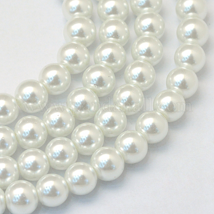 Chapelets de perle en verre peint de cuisson HY-Q003-3mm-01-1