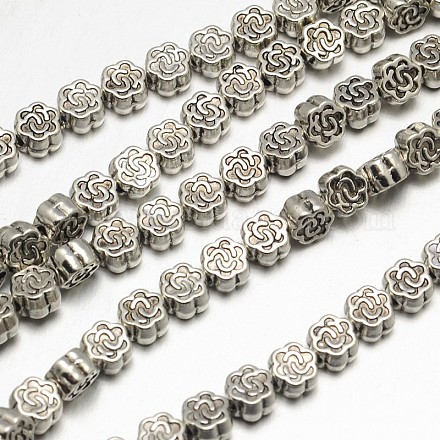 Stile tibetano fili perline lega del fiore X-TIBEB-O007-06-RS-1