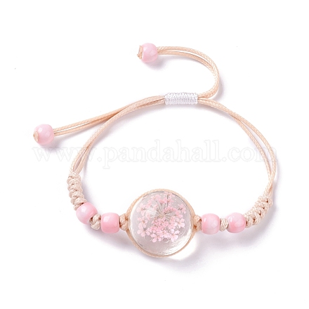 Handmade Dry Pressed Flower Link Bracelet for Girl Women BJEW-C004-01H-1
