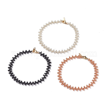 Ensemble de bracelets de cheville en perles de rocailles japonaises 3 pièces 3 couleurs pour femmes AJEW-AN00473-1