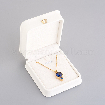 PU Leather Necklace Pendant Gift Boxes X-LBOX-L005-F04-1