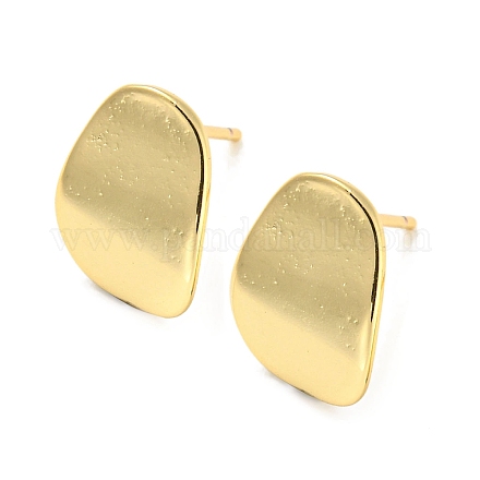 Rack Plating Brass Oval Stud Earrings for Women EJEW-F326-21G-1