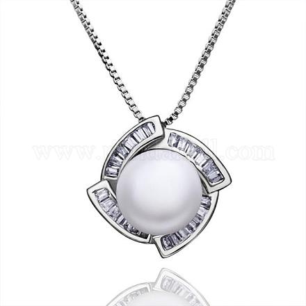 Beau laiton strass et imitation perle pendentifs pour petite amie meilleur cadeau KY-BB10207-1