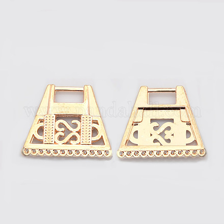 Filigree Trapezoid Plating Zinc Alloy Chandelier Components PALLOY-N0099-11RG-1