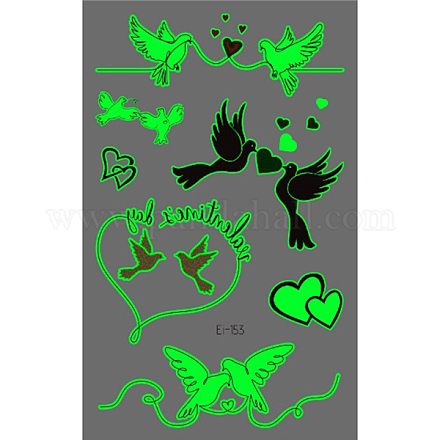 Luminous Removable Temporary Water Proof Luminous Tattoos Paper Stickers VALE-PW0001-105I-1